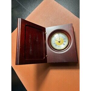 Vintage Danbury Mint Mahogany Wooden Travel Clock